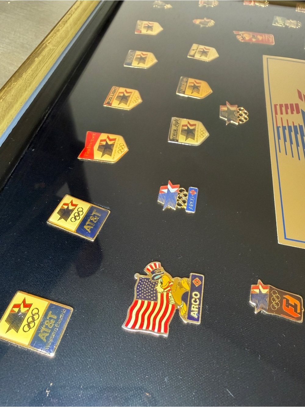 1984 Los Angeles Olympic Sponsor Pin Set Framed Limited Edition LA Olympics - Picture 3 of 7